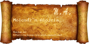 Molcsán Alojzia névjegykártya